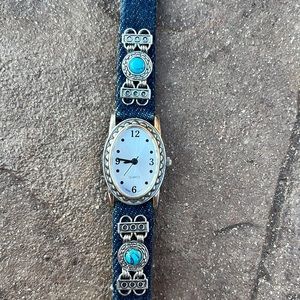 No brand vintage denim watch